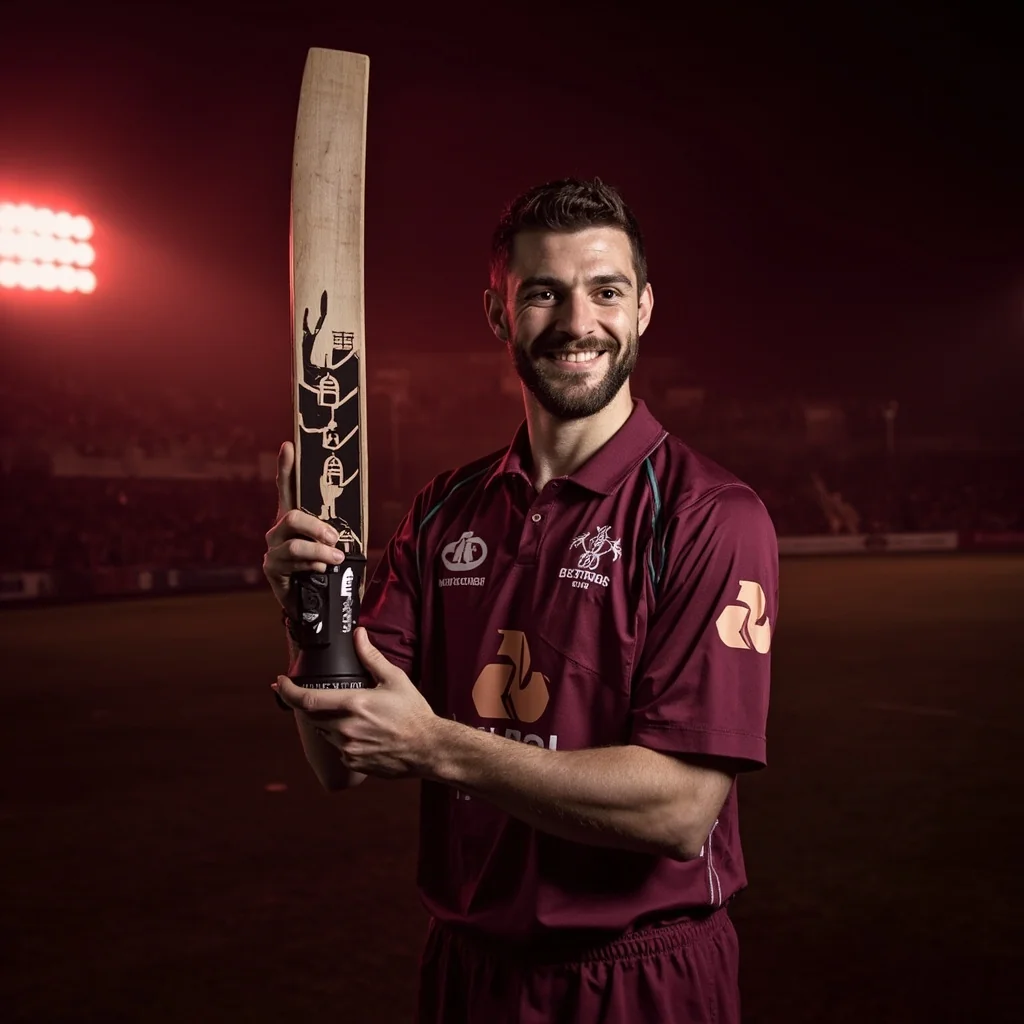 Cricket captain with team cap